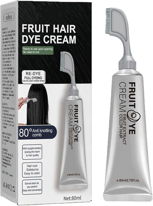 Crema para el cabello con peine para cubrir canas negro