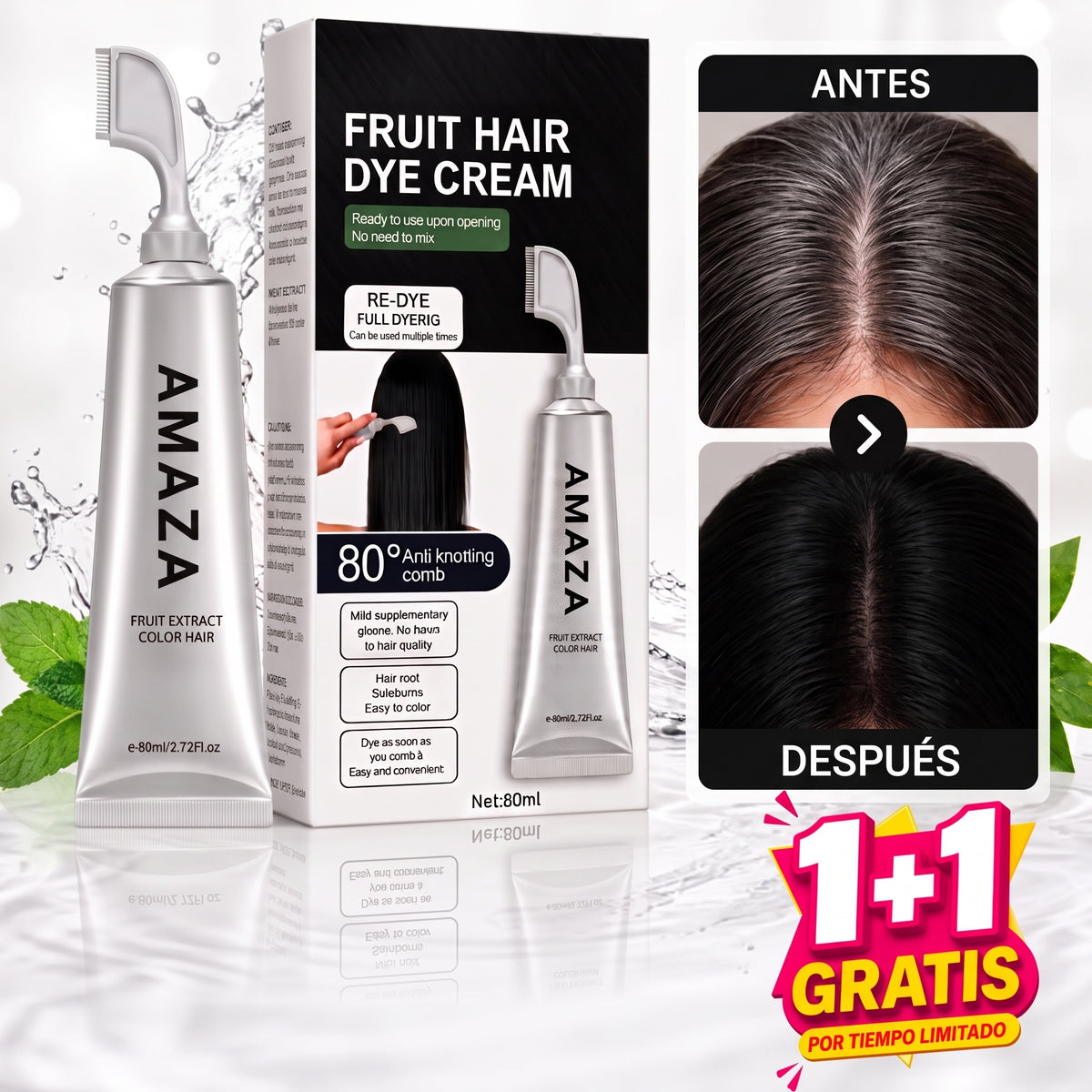 ELIMINA TUS CANAS CON DYE CREAM | 1+1 GRATIS 👀